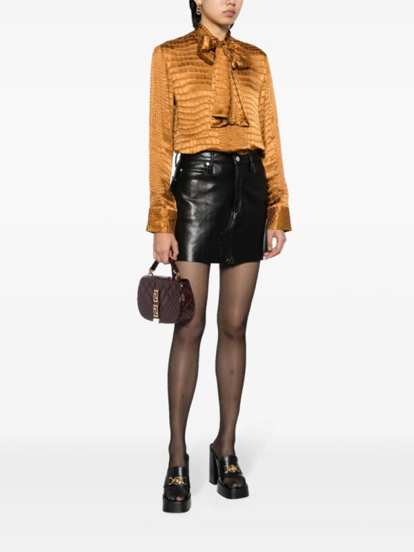 Versace  croc-effect scarf-tie shirt - Image 2