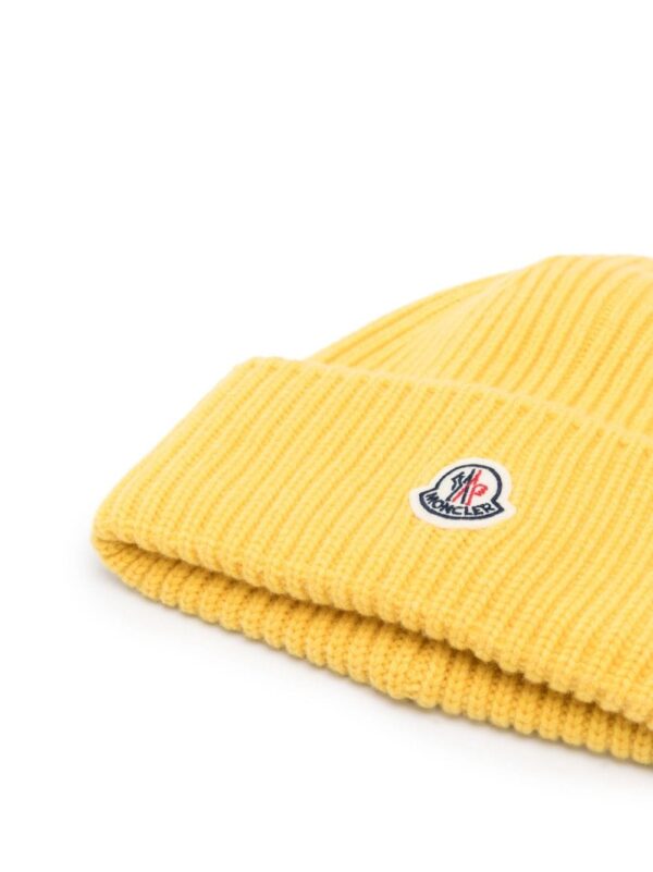 Moncler logo-patch fisherman's-knit beanie - Image 2