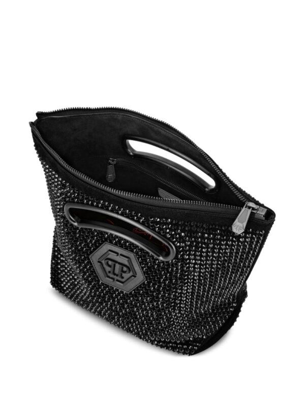 Philipp Plein medium crystal-embellished suede tote bag - Image 3