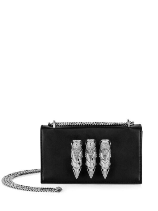 Philipp Plein skull-appliqué leather shoulder bag