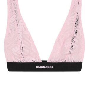 DSQUARED2 logo-embroidered lace bra