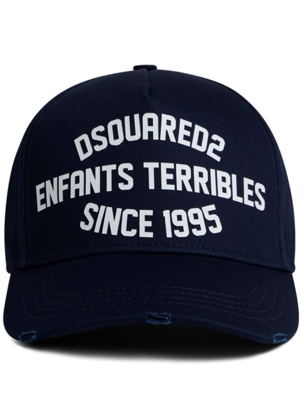 DSQUARED2 logo-print distressed baseball cap