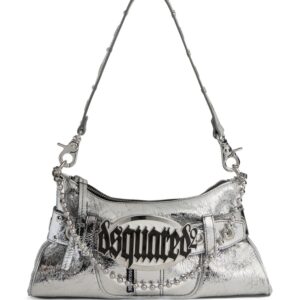 DSQUARED2 logo-plaque metallic shoulder bag