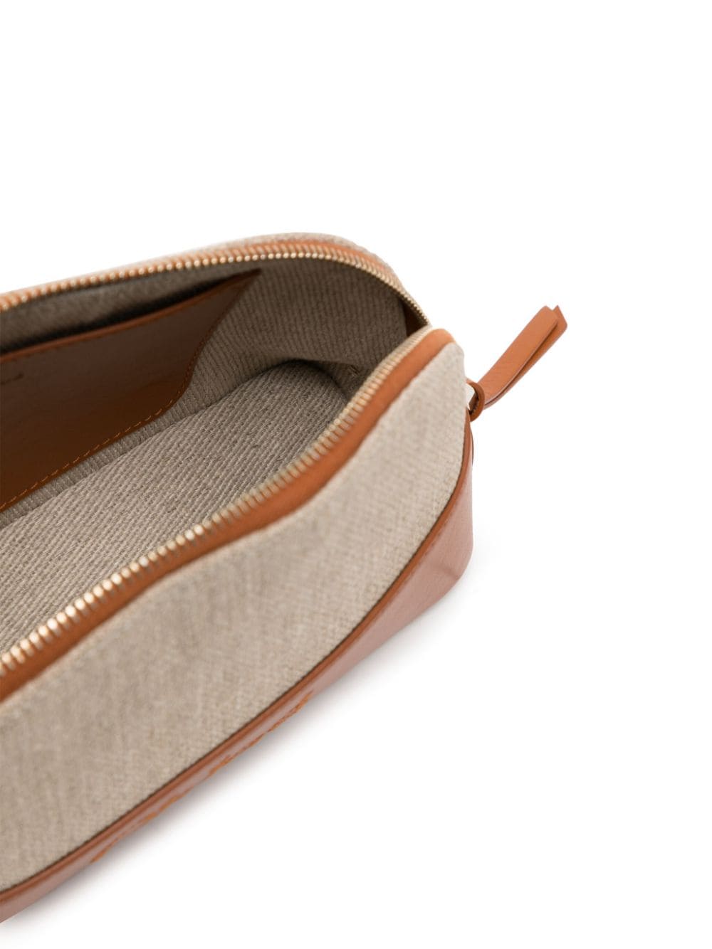 Chloé leather-trim linen pouch - Image 4