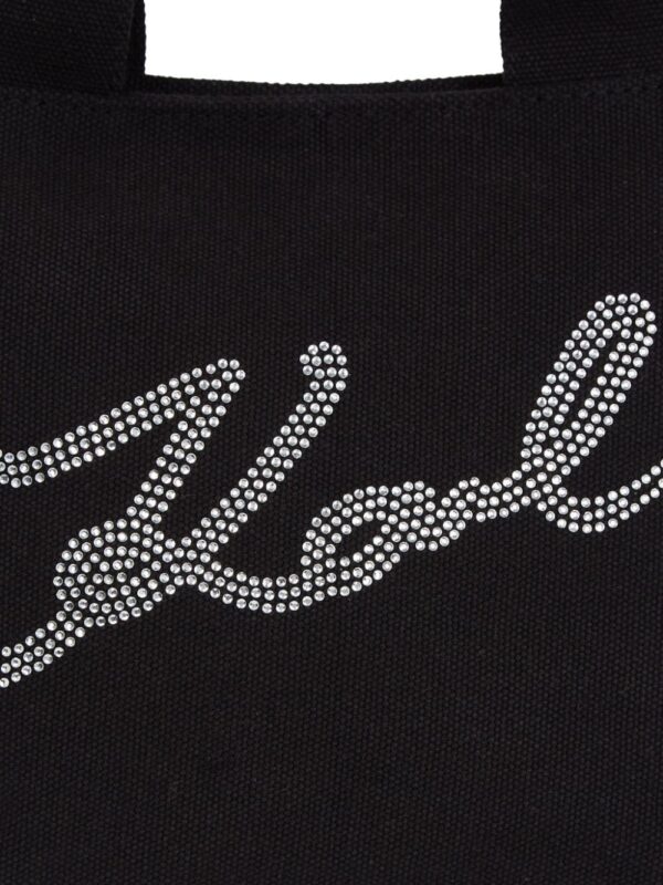 Karl Lagerfeld small Signature rhinestone-embellished tote bag - Image 3
