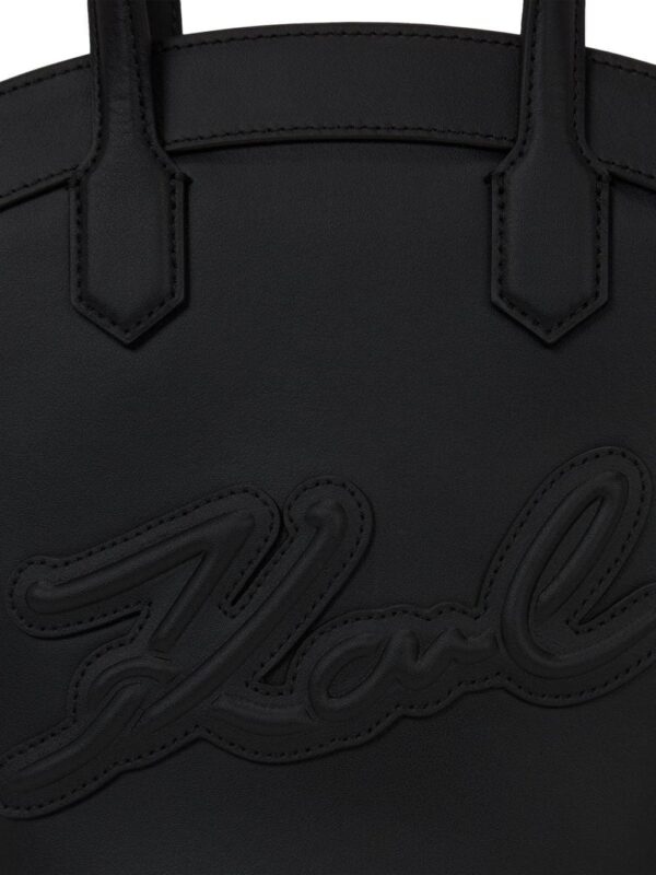 Karl Lagerfeld small Signature Tulip leather tote bag - Image 4