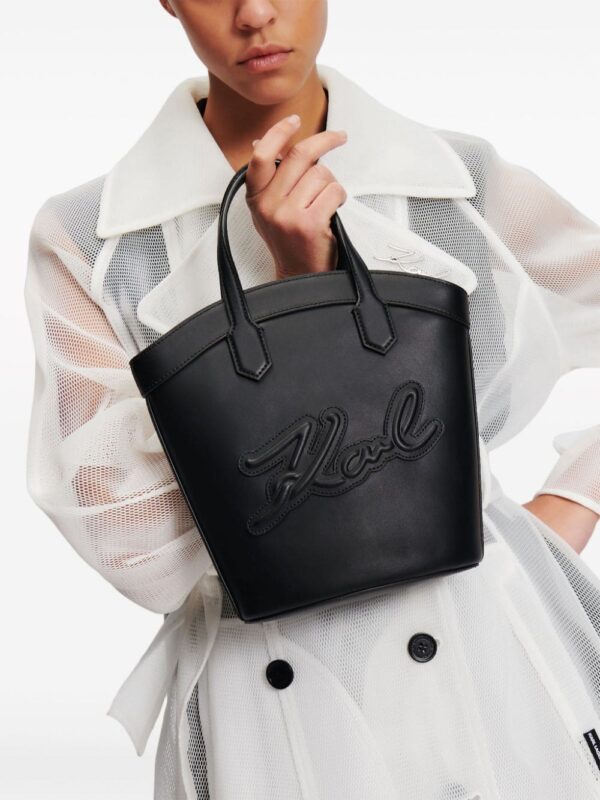 Karl Lagerfeld small Signature Tulip leather tote bag - Image 2