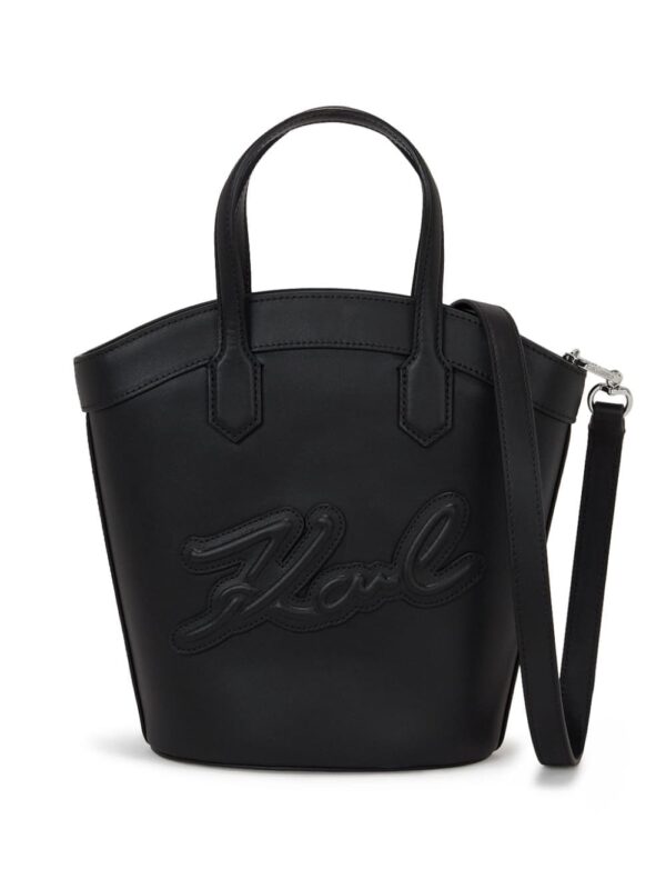 Karl Lagerfeld small Signature Tulip leather tote bag