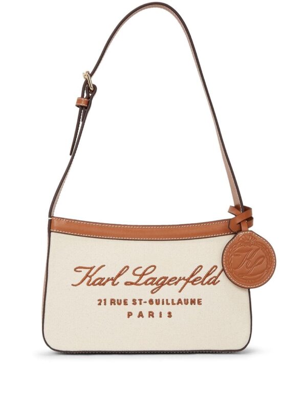 Karl Lagerfeld Hotel Karl canvas shoulder bag