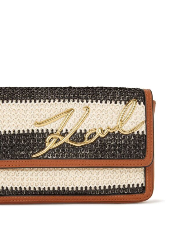 Karl Lagerfeld Signature raffia clutch bag - Image 4