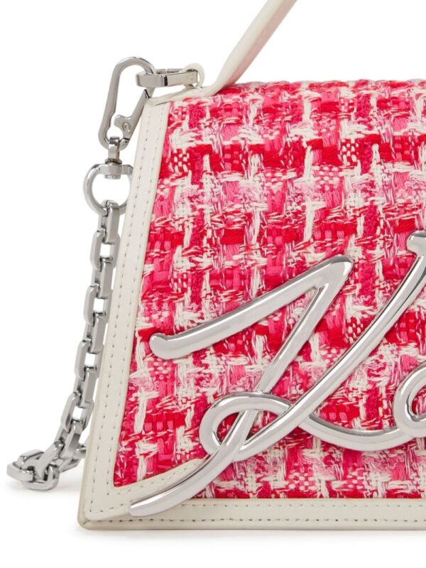 Karl Lagerfeld small Signature bouclé top-handle bag - Image 3