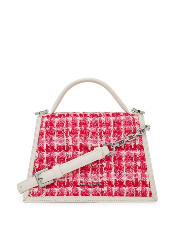 Karl Lagerfeld small Signature bouclé top-handle bag - Image 2