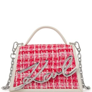 Karl Lagerfeld small Signature bouclƩ top-handle bag