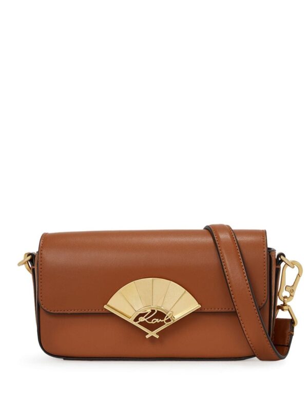 Karl Lagerfeld small Signature Fan leather crossbody bag