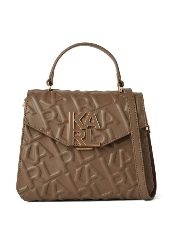 Karl Lagerfeld logo-embossed leather tote bag