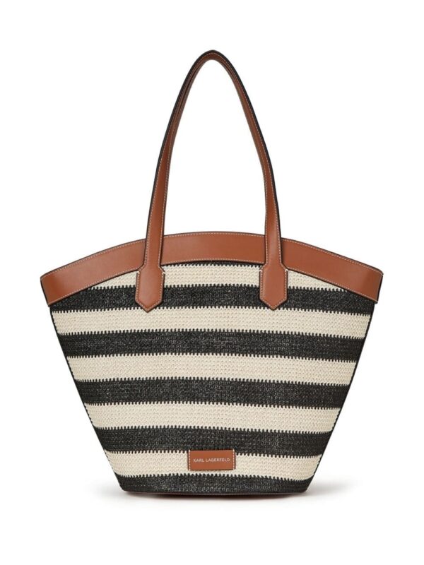 Karl Lagerfeld Signature Tulip raffia tote bag - Image 3