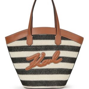Karl Lagerfeld Signature Tulip raffia tote bag