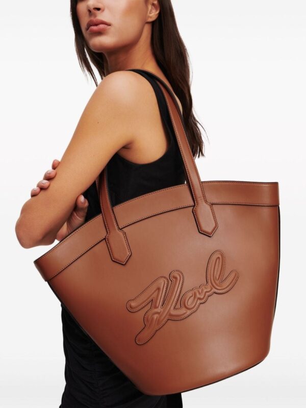 Karl Lagerfeld medium Signature Tulip leather tote bag - Image 5