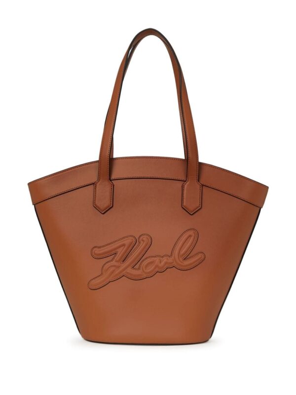 Karl Lagerfeld medium Signature Tulip leather tote bag