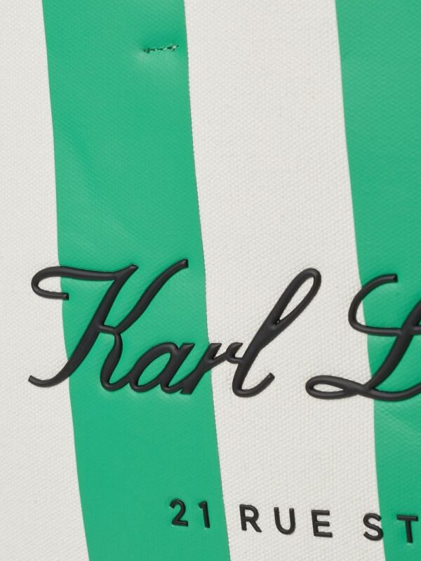 Karl Lagerfeld Hotel Karl striped canvas beach bag - Image 3