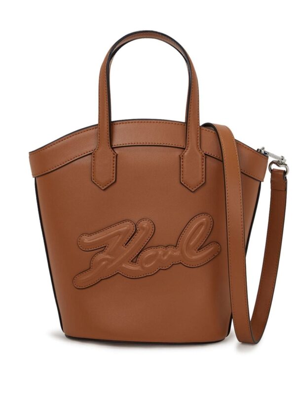 Karl Lagerfeld small Signature Tulip leather tote bag