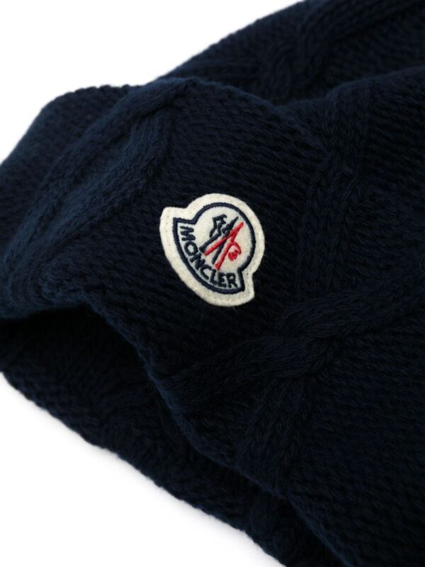 Moncler logo-patch wool beanie - Image 2