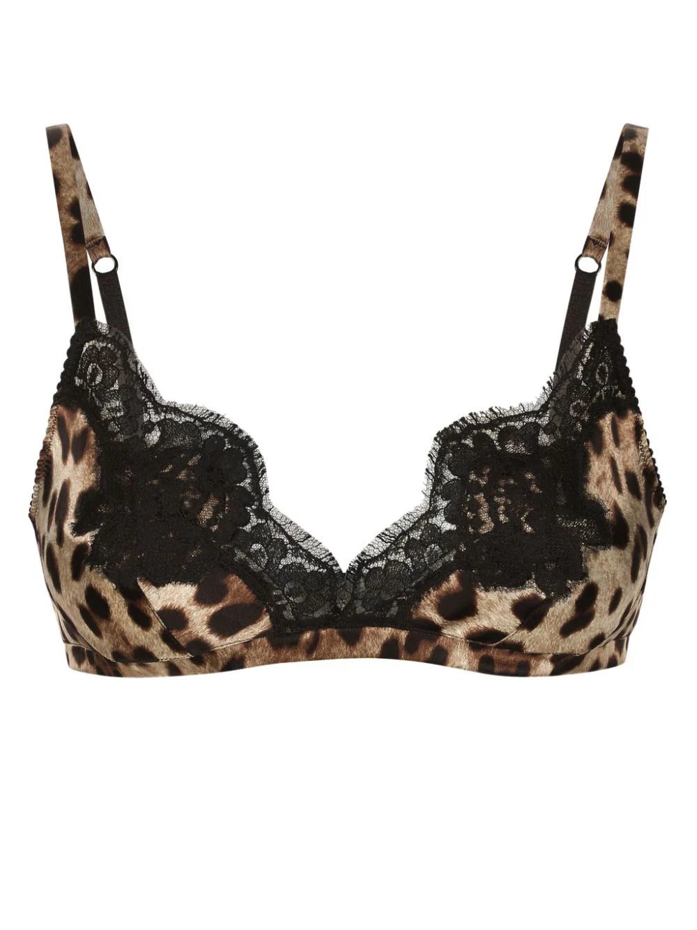 Dolce & Gabbana leopard-print lace-detail bra