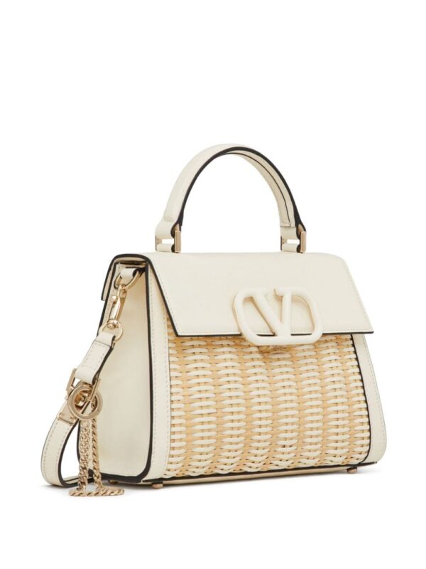Valentino Garavani small VSling wicker top-handle bag - Image 4