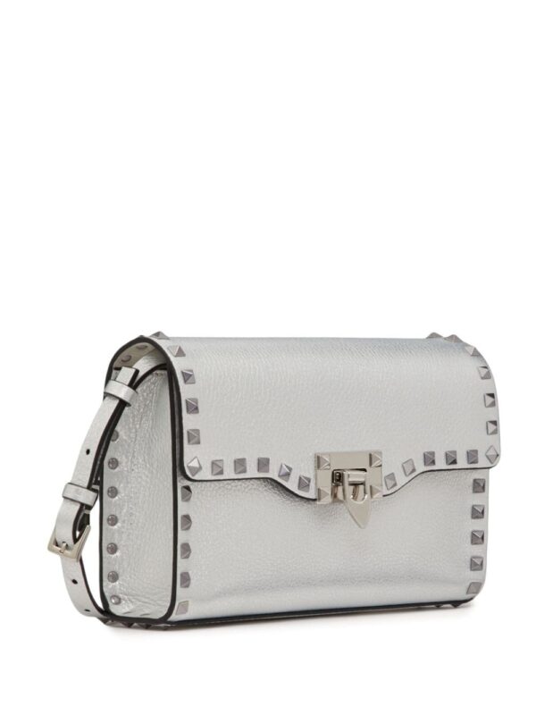 Valentino Garavani small Rockstud metallic crossbody bag - Image 3