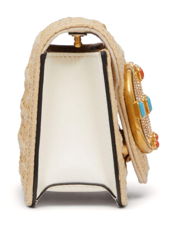 Valentino Garavani small Locò raffia shoulder bag - Image 4