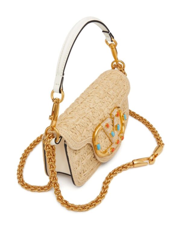 Valentino Garavani small Locò raffia shoulder bag - Image 5