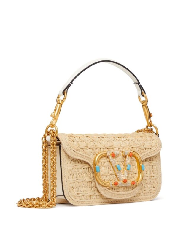 Valentino Garavani small Locò raffia shoulder bag - Image 3