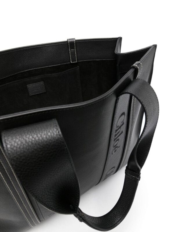 Chloé large Woody leather tote bag - Image 5