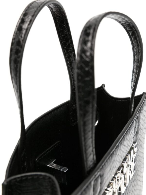 Versace Jeans Couture logo-lettering crocodile-embossed mini bag - Image 5