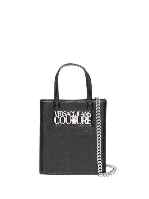 Versace Jeans Couture logo-lettering crocodile-embossed mini bag
