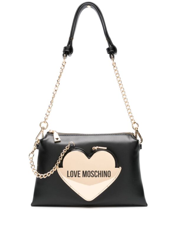Love Moschino heart-plaque faux-leather shoulder bag