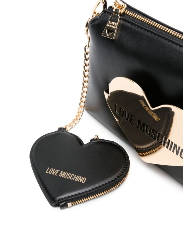Love Moschino heart-plaque faux-leather shoulder bag - Image 4