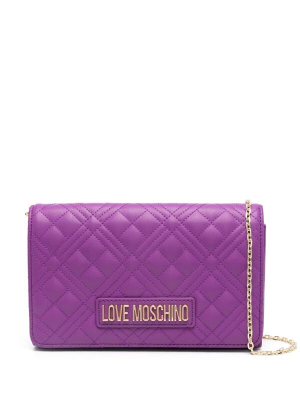 Love Moschino logo-lettering quilted crossbody bag