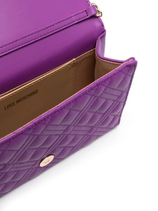 Love Moschino logo-lettering quilted crossbody bag - Image 5