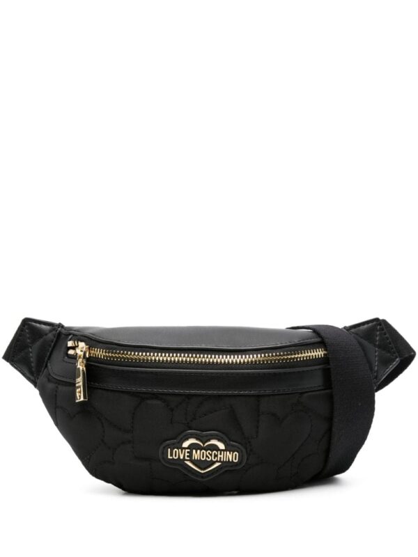 Love Moschino logo-lettering quilted belt bag