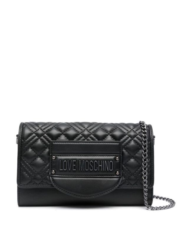 Love Moschino logo-lettering quilted shoulder bag