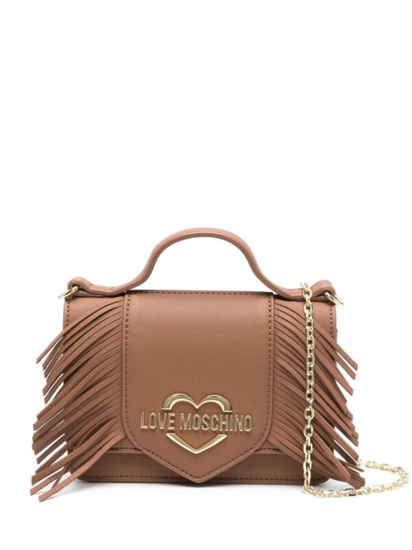 Love Moschino logo-lettering fringed tote bag