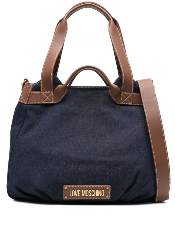 Love Moschino logo-lettering denim tote bag