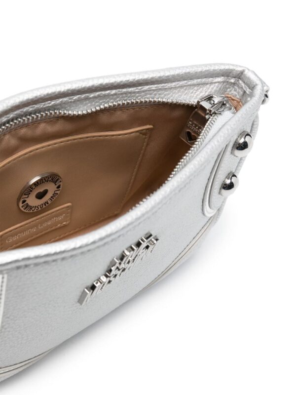 Love Moschino logo-lettering metallic shoulder bag - Image 5