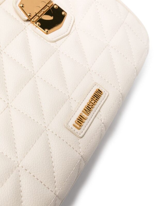 Love Moschino logo-lettering quilted tote bag - Image 4