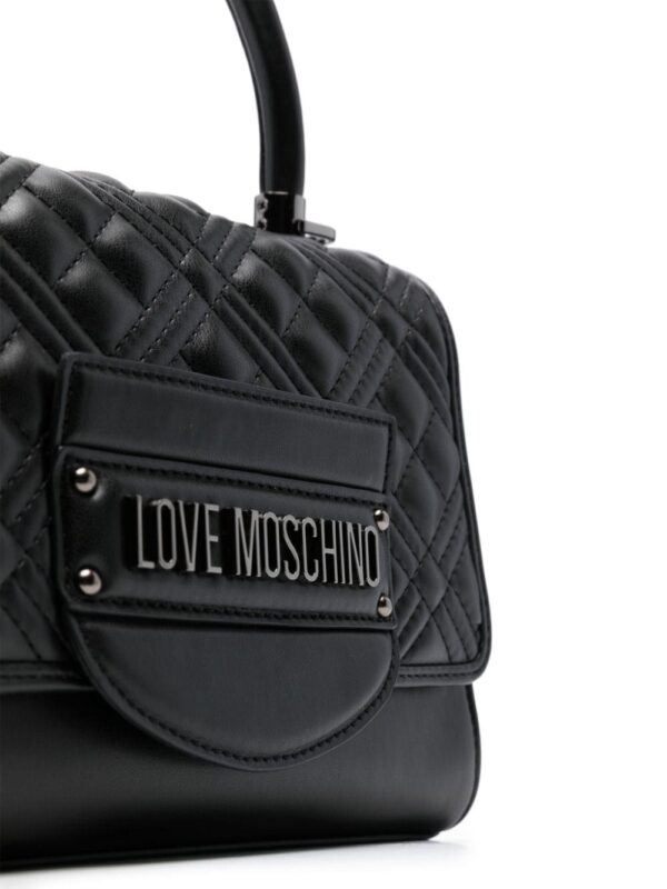 Love Moschino logo-lettering quilted tote bag - Image 4