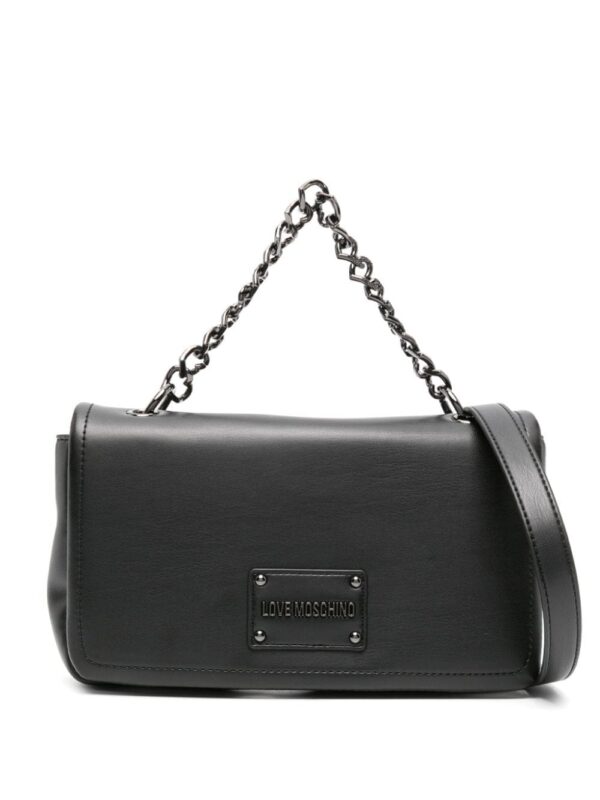 Love Moschino logo-plaque foldover-top crossbody bag