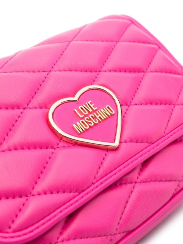 Love Moschino logo-plaque quilted crossbody bag - Image 4
