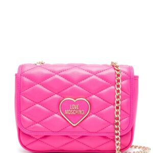 Love Moschino logo-plaque quilted crossbody bag