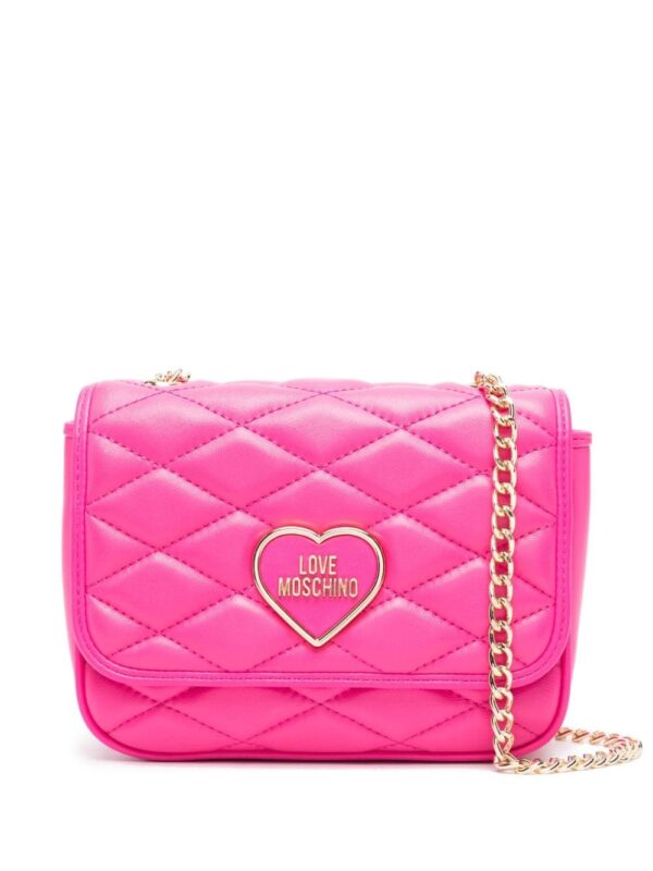 Love Moschino logo-plaque quilted crossbody bag